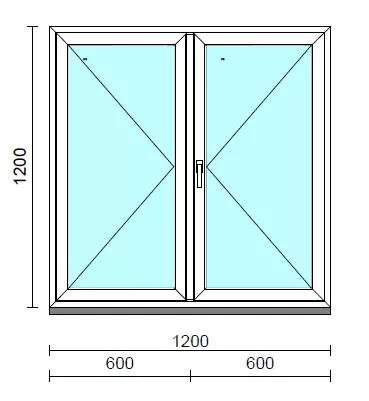 VSZ Ny-Ny ablak.  120x120 cm (Rendelhető méretek: szélesség 120-124 cm, magasság 115-124 cm.)  New Balance 85 profilból