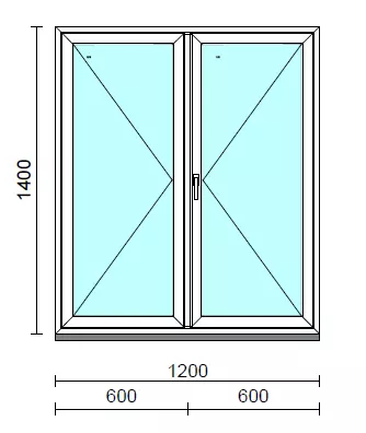 VSZ Ny-Ny ablak.  120x140 cm (Rendelhető méretek: szélesség 120-124 cm, magasság 135-144 cm.)  New Balance 85 profilból