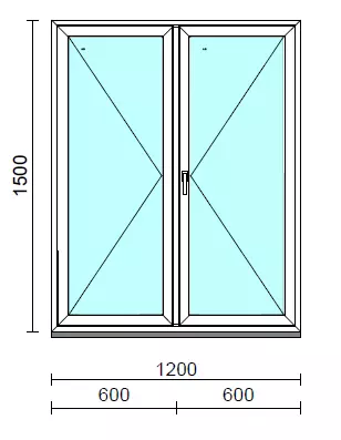 VSZ Ny-Ny ablak.  120x150 cm (Rendelhető méretek: szélesség 120-124 cm, magasság 145-154 cm.) Deluxe A85 profilból