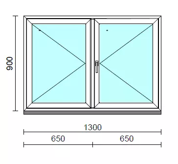 VSZ Ny-Ny ablak.  130x 90 cm (Rendelhető méretek: szélesség 125-134 cm, magasság 90-94 cm.) Deluxe A85 profilból