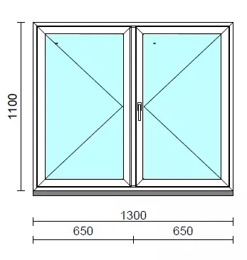 VSZ Ny-Ny ablak.  130x110 cm (Rendelhető méretek: szélesség 125-134 cm, magasság 105-114 cm.)  New Balance 85 profilból