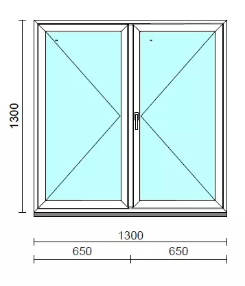 VSZ Ny-Ny ablak.  130x130 cm (Rendelhető méretek: szélesség 125-134 cm, magasság 125-134 cm.)  New Balance 85 profilból