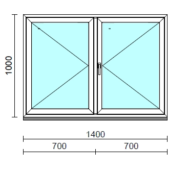 VSZ Ny-Ny ablak.  140x100 cm (Rendelhető méretek: szélesség 135-144 cm, magasság 95-104 cm.)  New Balance 85 profilból