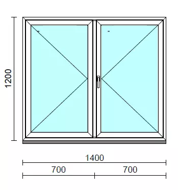 VSZ Ny-Ny ablak.  140x120 cm (Rendelhető méretek: szélesség 135-144 cm, magasság 115-124 cm.)  New Balance 85 profilból