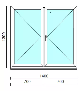 VSZ Ny-Ny ablak.  140x130 cm (Rendelhető méretek: szélesség 135-144 cm, magasság 125-134 cm.)  New Balance 85 profilból