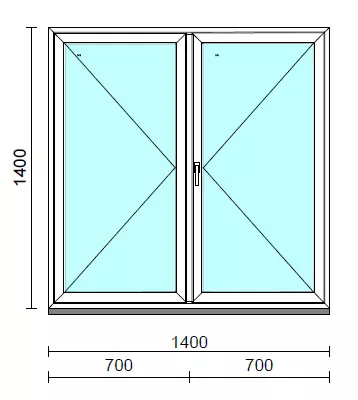 VSZ Ny-Ny ablak.  140x140 cm (Rendelhető méretek: szélesség 135-144 cm, magasság 135-144 cm.)  New Balance 85 profilból
