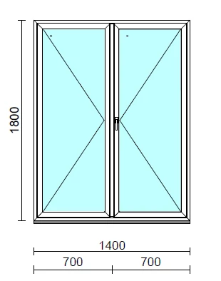 VSZ Ny-Ny ablak.  140x180 cm (Rendelhető méretek: szélesség 135-144 cm, magasság 175-184 cm.) Deluxe A85 profilból