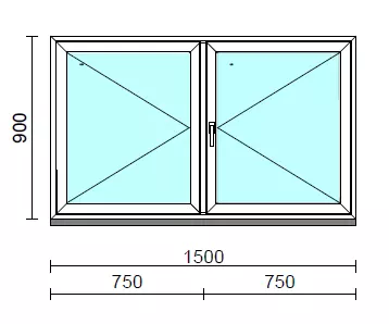 VSZ Ny-Ny ablak.  150x 90 cm (Rendelhető méretek: szélesség 145-154 cm, magasság 90-94 cm.) Deluxe A85 profilból