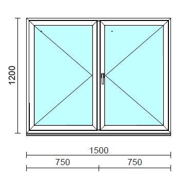 VSZ Ny-Ny ablak.  150x120 cm (Rendelhető méretek: szélesség 145-154 cm, magasság 115-124 cm.)  New Balance 85 profilból