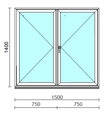 VSZ Ny-Ny ablak.  150x140 cm (Rendelhető méretek: szélesség 145-154 cm, magasság 135-144 cm.) Deluxe A85 profilból