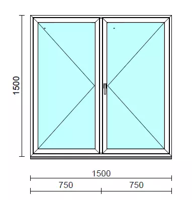 VSZ Ny-Ny ablak.  150x150 cm (Rendelhető méretek: szélesség 145-154 cm, magasság 145-154 cm.)  New Balance 85 profilból