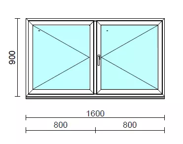 VSZ Ny-Ny ablak.  160x 90 cm (Rendelhető méretek: szélesség 155-164 cm, magasság 90-94 cm.) Deluxe A85 profilból