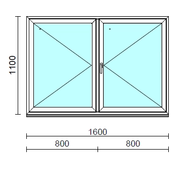 VSZ Ny-Ny ablak.  160x110 cm (Rendelhető méretek: szélesség 155-164 cm, magasság 105-114 cm.)  New Balance 85 profilból
