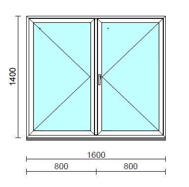 VSZ Ny-Ny ablak.  160x140 cm (Rendelhető méretek: szélesség 155-164 cm, magasság 135-144 cm.) Deluxe A85 profilból