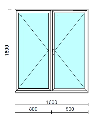 VSZ Ny-Ny ablak.  160x180 cm (Rendelhető méretek: szélesség 155-164 cm, magasság 175-184 cm.) Deluxe A85 profilból