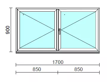 VSZ Ny-Ny ablak.  170x 90 cm (Rendelhető méretek: szélesség 165-174 cm, magasság 90-94 cm.)  New Balance 85 profilból
