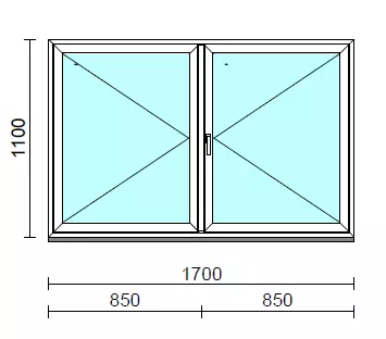 VSZ Ny-Ny ablak.  170x110 cm (Rendelhető méretek: szélesség 165-174 cm, magasság 105-114 cm.)  New Balance 85 profilból