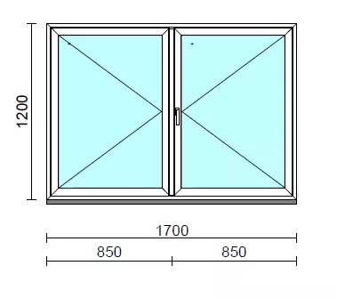 VSZ Ny-Ny ablak.  170x120 cm (Rendelhető méretek: szélesség 165-174 cm, magasság 115-124 cm.)  New Balance 85 profilból