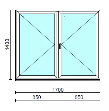 VSZ Ny-Ny ablak.  170x140 cm (Rendelhető méretek: szélesség 165-174 cm, magasság 135-144 cm.) Deluxe A85 profilból