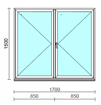VSZ Ny-Ny ablak.  170x150 cm (Rendelhető méretek: szélesség 165-174 cm, magasság 145-154 cm.)  New Balance 85 profilból