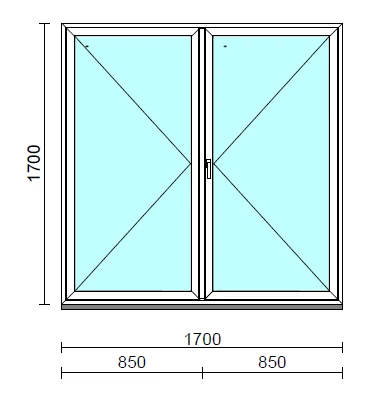 VSZ Ny-Ny ablak.  170x170 cm (Rendelhető méretek: szélesség 165-174 cm, magasság 165-174 cm.) Deluxe A85 profilból