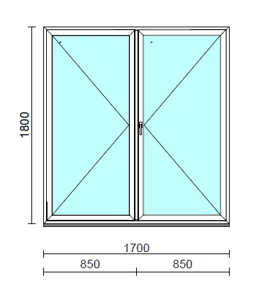 VSZ Ny-Ny ablak.  170x180 cm (Rendelhető méretek: szélesség 165-174 cm, magasság 175-184 cm.) Deluxe A85 profilból