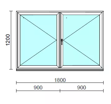 VSZ Ny-Ny ablak.  180x120 cm (Rendelhető méretek: szélesség 175-180 cm, magasság 115-124 cm.) Deluxe A85 profilból
