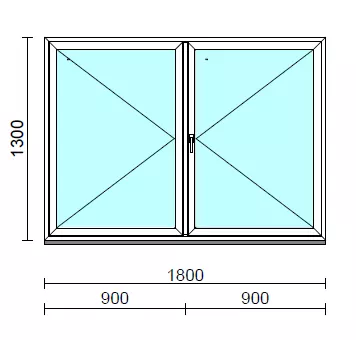 VSZ Ny-Ny ablak.  180x130 cm (Rendelhető méretek: szélesség 175-180 cm, magasság 125-134 cm.) Deluxe A85 profilból