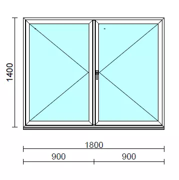 VSZ Ny-Ny ablak.  180x140 cm (Rendelhető méretek: szélesség 175-180 cm, magasság 135-144 cm.)  New Balance 85 profilból