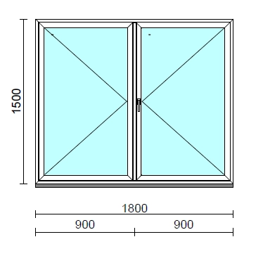 VSZ Ny-Ny ablak.  180x150 cm (Rendelhető méretek: szélesség 175-180 cm, magasság 145-154 cm.) Deluxe A85 profilból