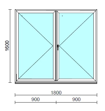 Váltószárnyas Nyíló/Nyíló ablak  180x160 cm  New Balance 85 profilból